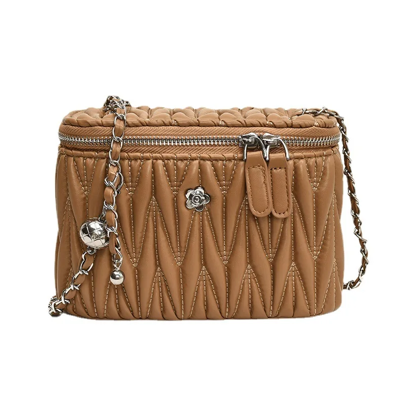 Logo Bulk Black Zip Accessories Handmade Faux Leather Designer Luxury Brands Bag Makeup Cosmetic Shoulder Bucket Handbags