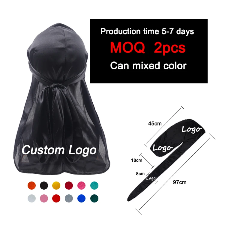 New product fast delivery high quality silk durag man designers durags for men