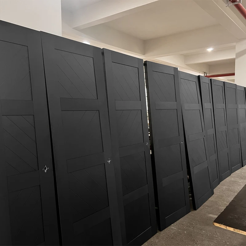 Prehung wooden doors for houses building material MDF HDF door skin panel for office for wooden door for toilet bathroom