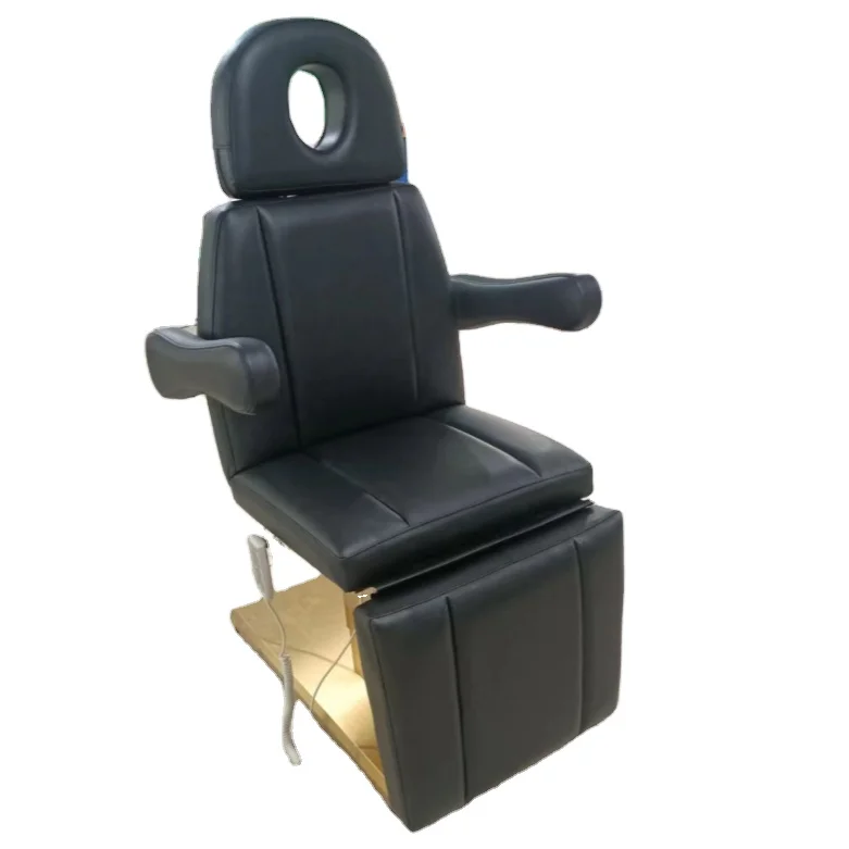 Luxury Beauty Salon Furniture Lash Table Spa Bed 3 4 motors CE Electric Facial Table Black Massage Bed With Rotate 360 Degrees