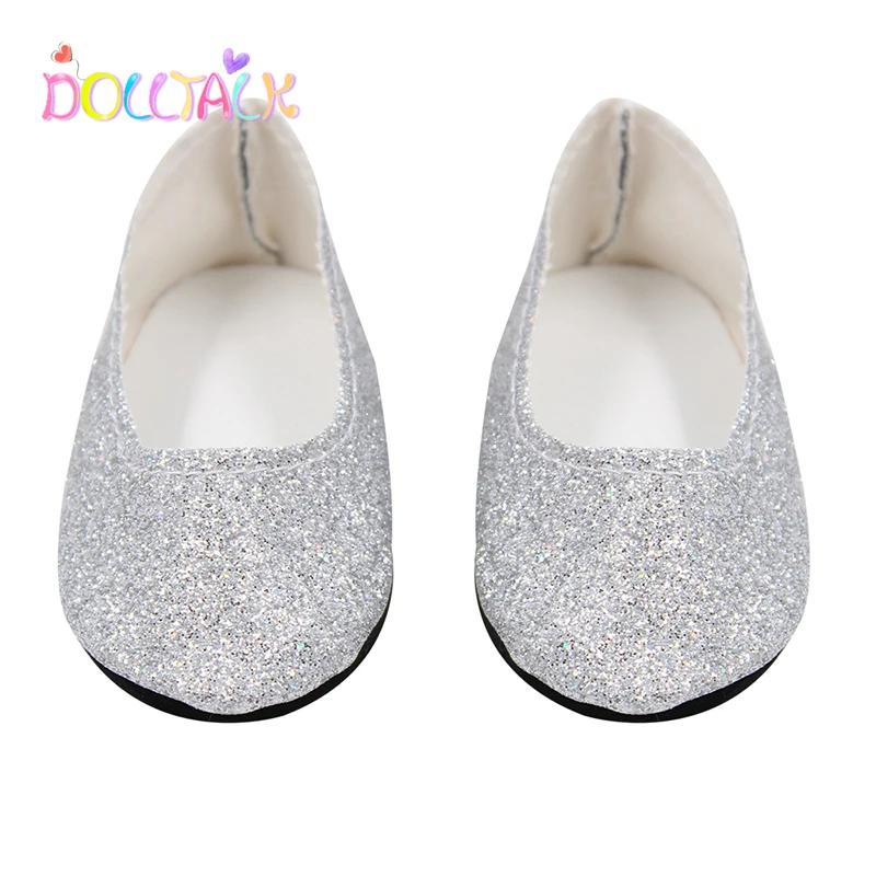 
YIWU MISU Fashion 18-inch American Gril Doll Sequins Shiny Flat Pointed Casual Doll Shoes 