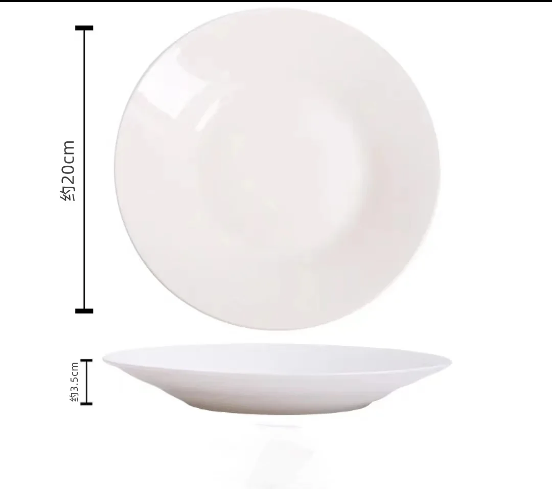 custom printed Logo ceramic flat plates 7.5'9'10.5'plates for restaurant hotel home