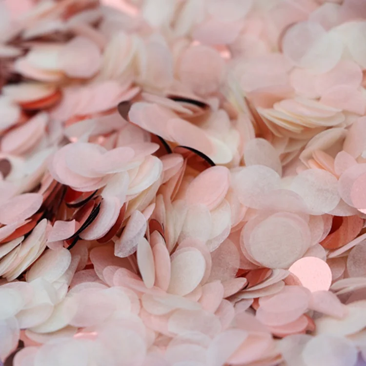 
Wholesale Push Confetti Round Metallic Rose pink Confetti Circles Wedding Party Balloon Table Decorations 
