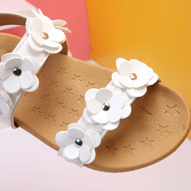 Summer Toddle Girls Beach sandals Soft Bottom Elegant Shose Open Toe Flat Sandals Casual Shoes Sweet Princess