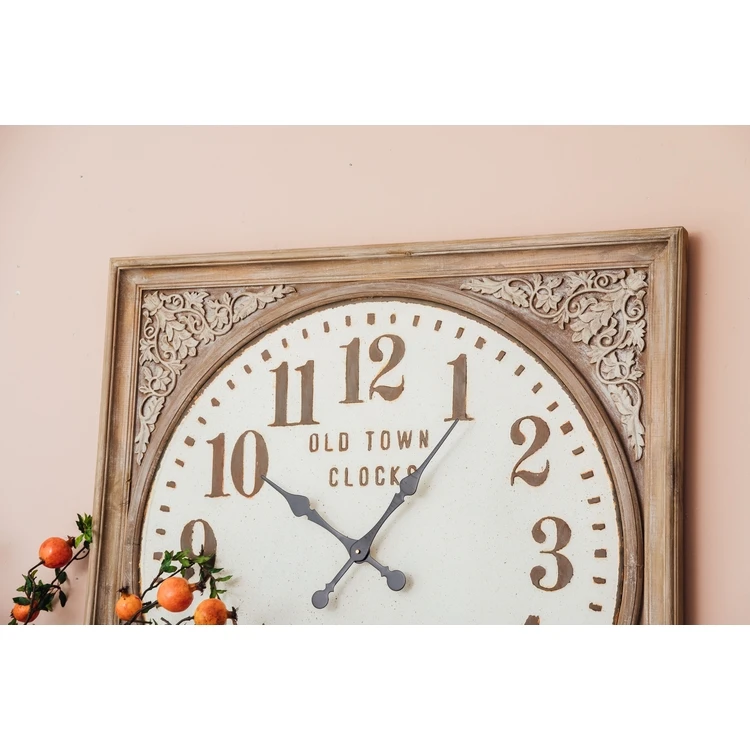 Retro home decoration European style wooden clock custom living room bedroom decoration wall clock