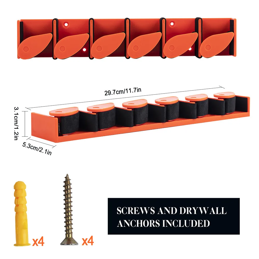 Fishing Rod Holder Horizontal 6-Rod Rack ABS Plastic Storage Wall Mount Fishing Rod Rack Fishing Pole Holder for Garage