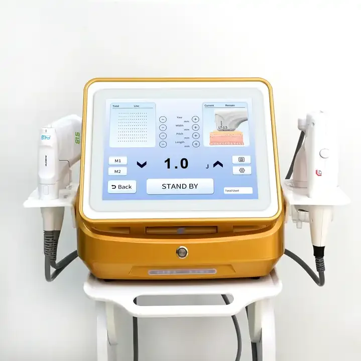 10 cartridges Lip handles skin tightening firming machine Hi-fu facial wrinkle removal device