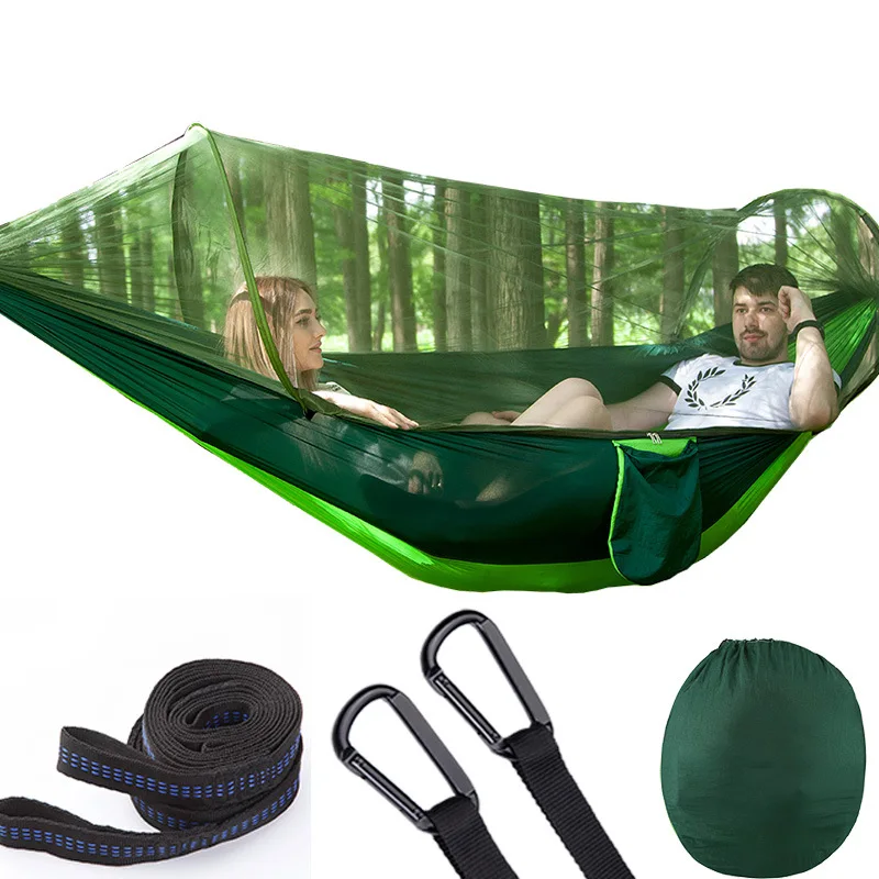 Single & Double Hammock Lightweight Portable Parachute Nylon 1/2 Person Hammock for Camping