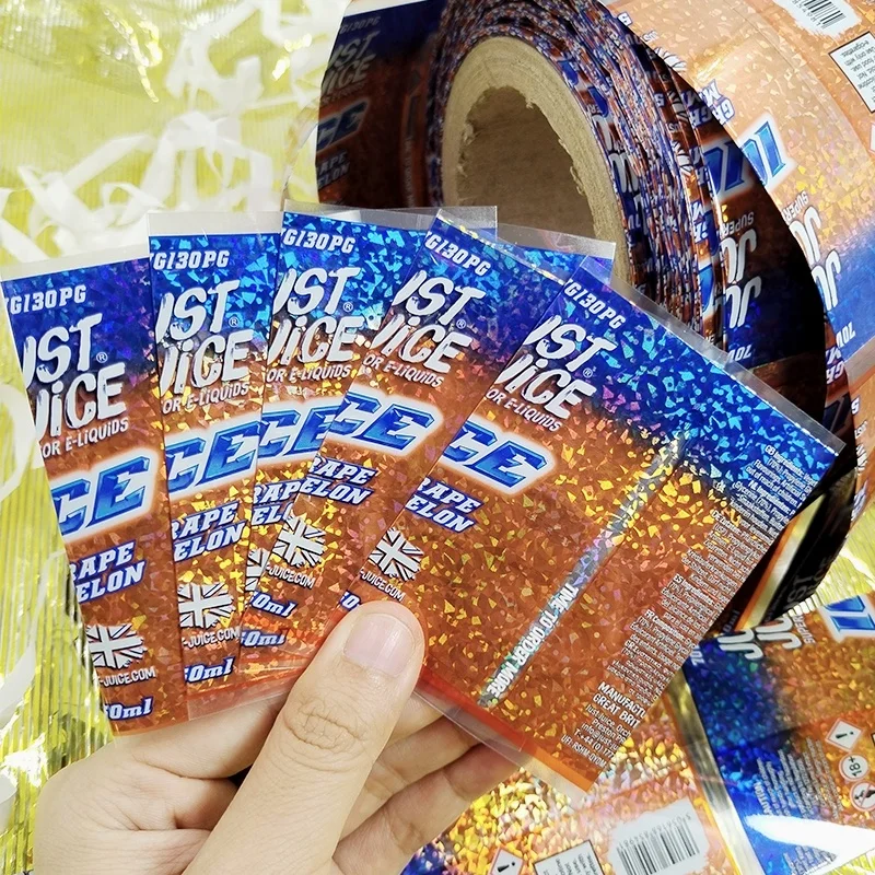 GH-Printing costom Holographic vinyl waterproof heat shrink sleve label  Gold Foil  for Plastic Bottles label