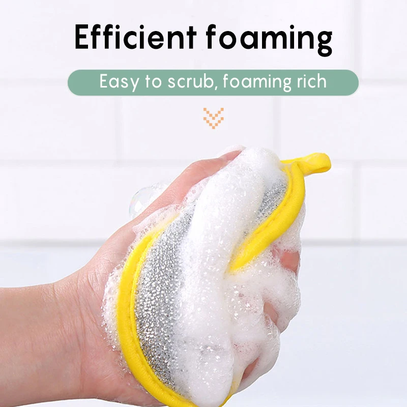 Double-Sided Dish Towel Pot And Bowl Cleaning Sponge Washing Brush Round Scouring Pad Kitchen Cleaning Sponge Wipe