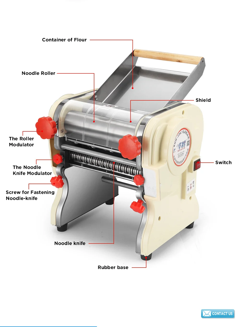RHH-240C HAIOU electric rice noodle making pasta machine