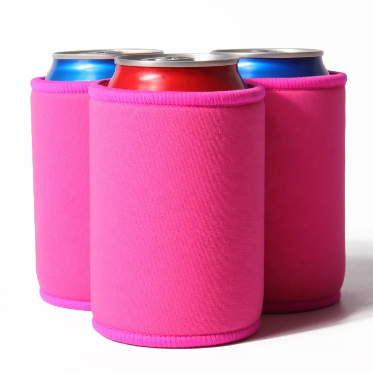 Custom Blank Beer Can Coolers Plain Bulk Neoprene Foam Soda Cover Coolies with Bottom For Wedding Birthday Party