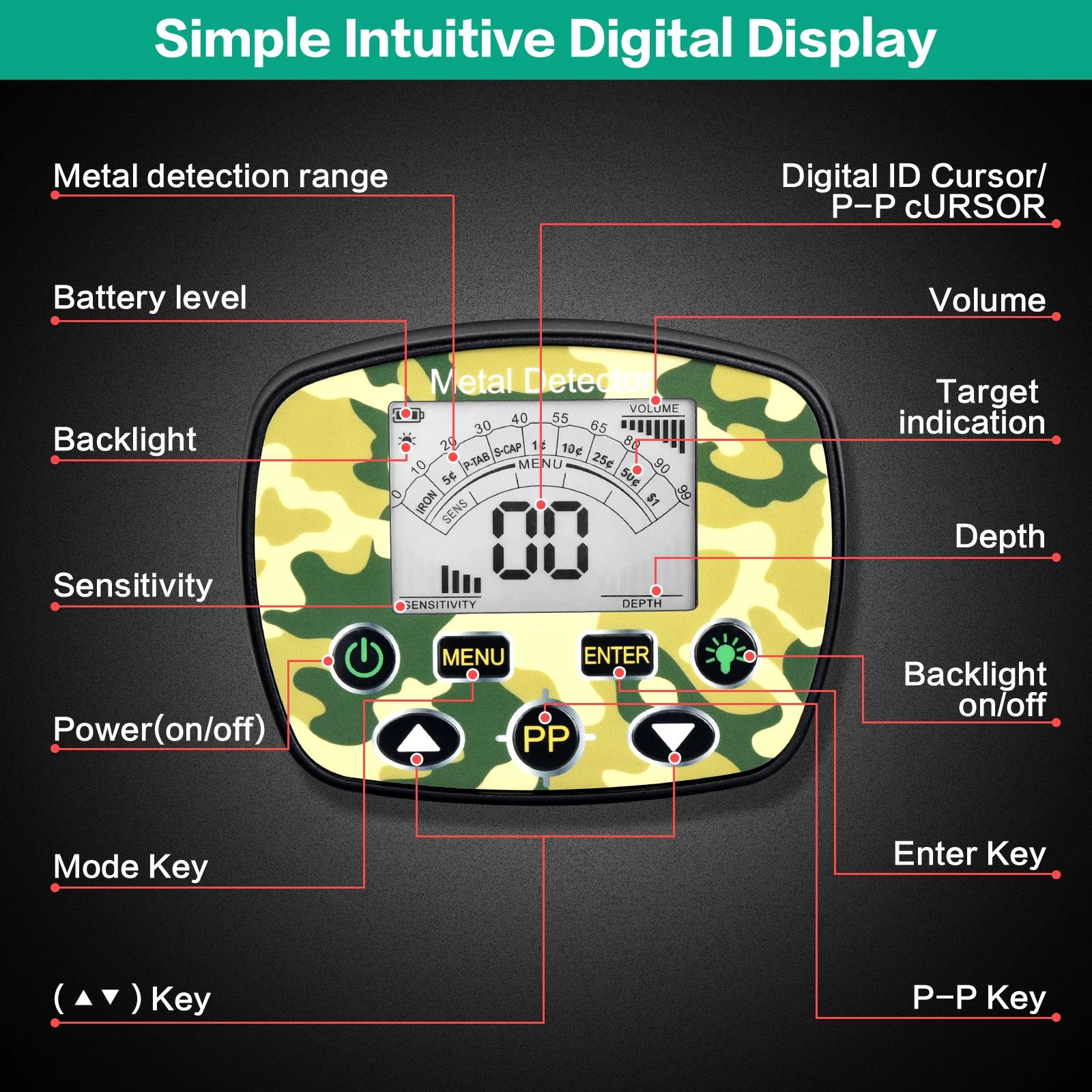 Hand Held 2.5M Depth Detector De Metales-Profesional Silver Metal Gold Detector Underground Finder