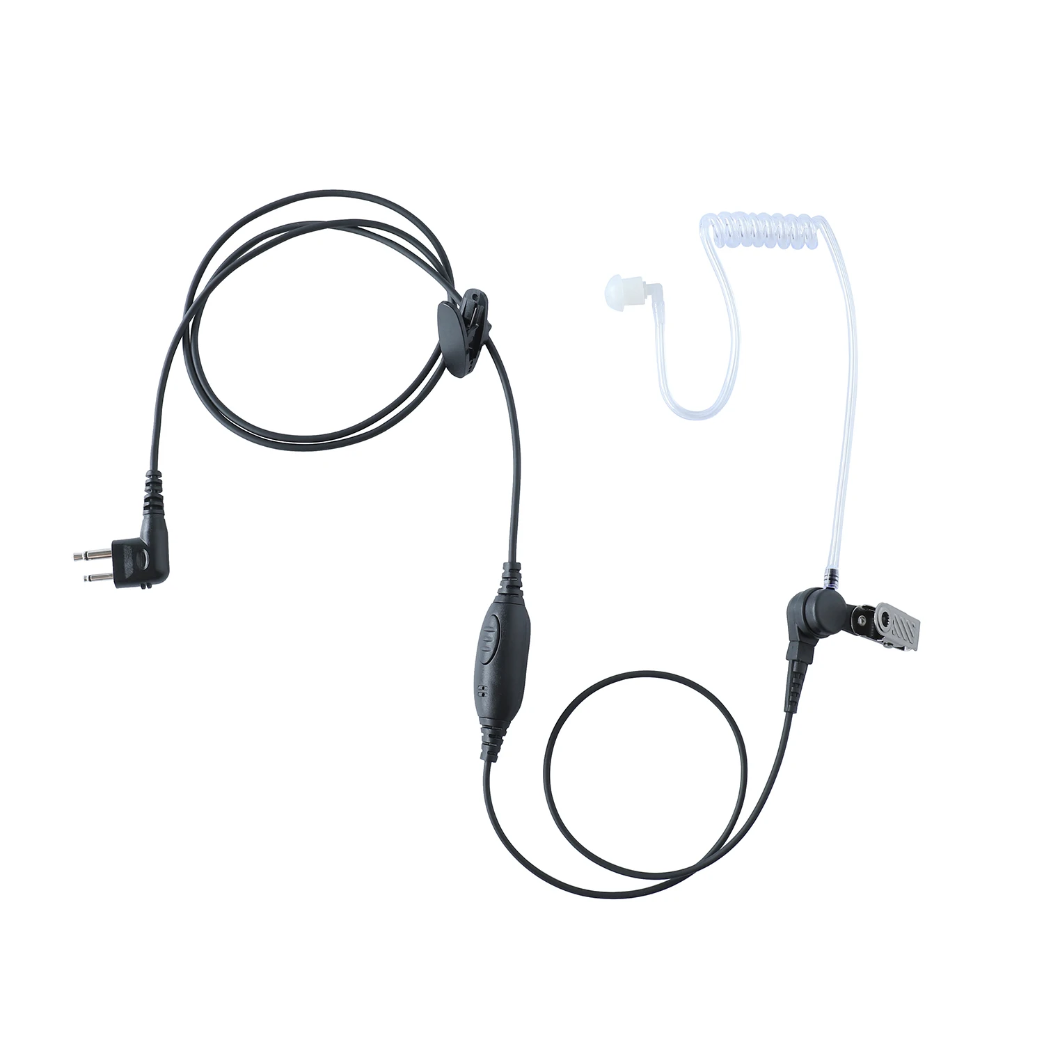 Single Wire Two Way Radio Headset M-type Walkie Talkie Earpiece Transparent Acoustic Tube