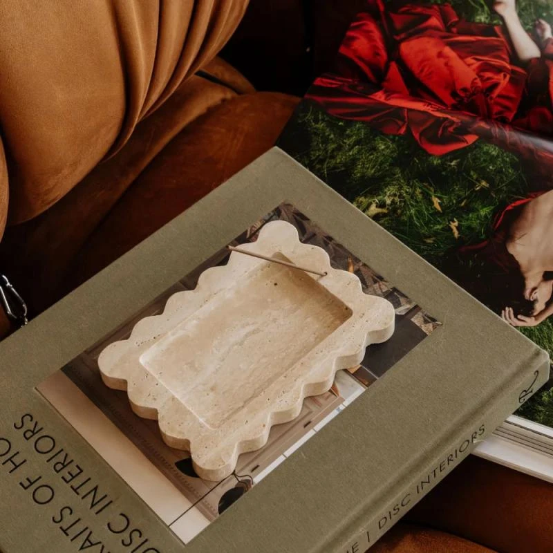 stonekocc Customized Luxury Calacatta Viola Purple Rosso Alicante Marble Aroma Tray Stone Incense Insert Holder Home Decoration