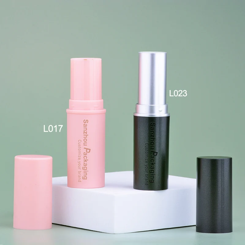 Customized 9g push up bottom fill pink empty concealer tube blush stick container stick foundation packaging