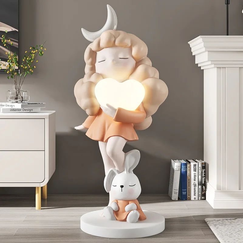 Large floor lamp cartoon girl living room TV cabinet sofa bedside home accessories lamp