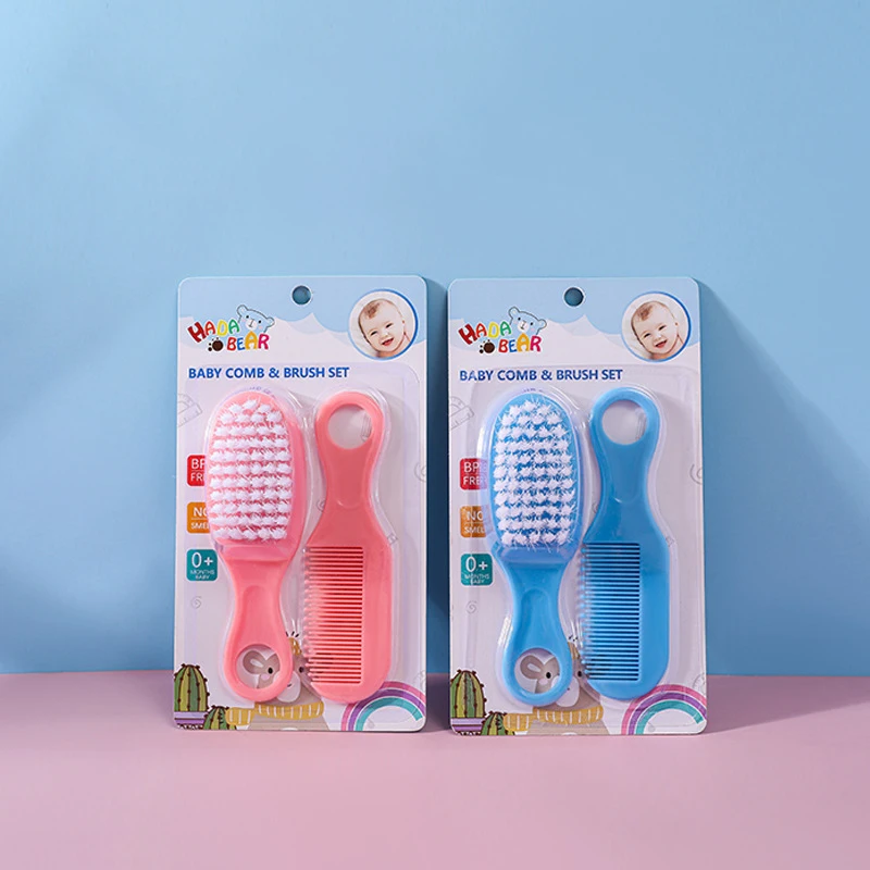 2pcs/set Soft Toddler Brush Comb Brush Cartoon Baby Hairbrush Newborn Hair Brush Infant Comb Head Massager Baby Care
