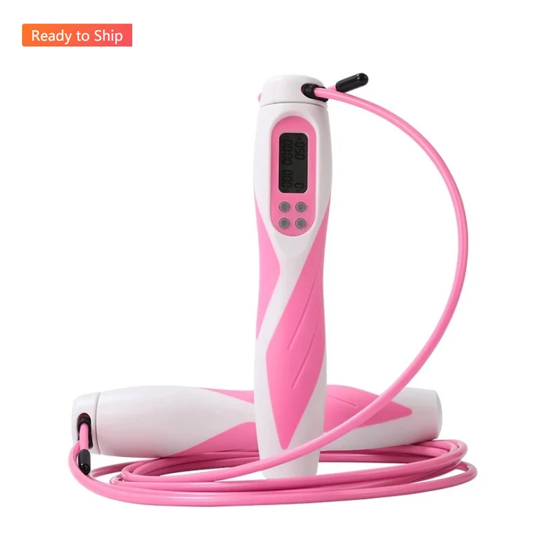 Electronic counting skipping rope with calories counter multifunctional jump ropes jump rope with steel wire