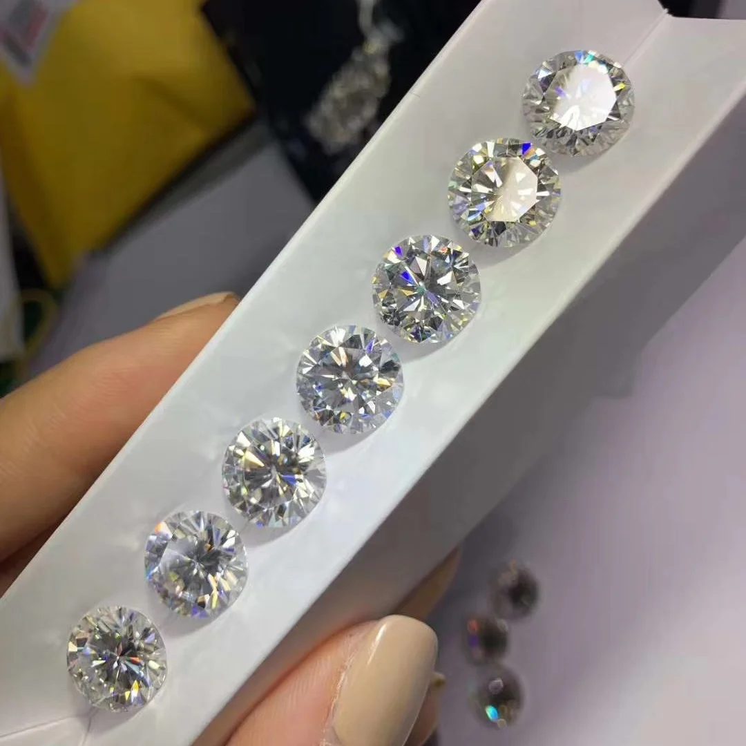 loose gemstone synthetic gems diamond Stone GRA certificate DEF white vvs round brilliant cut white d loose moissanite diamond
