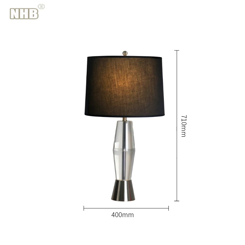 
European style simple crystal transparent bedside table lamp decoration indoor table lamp 