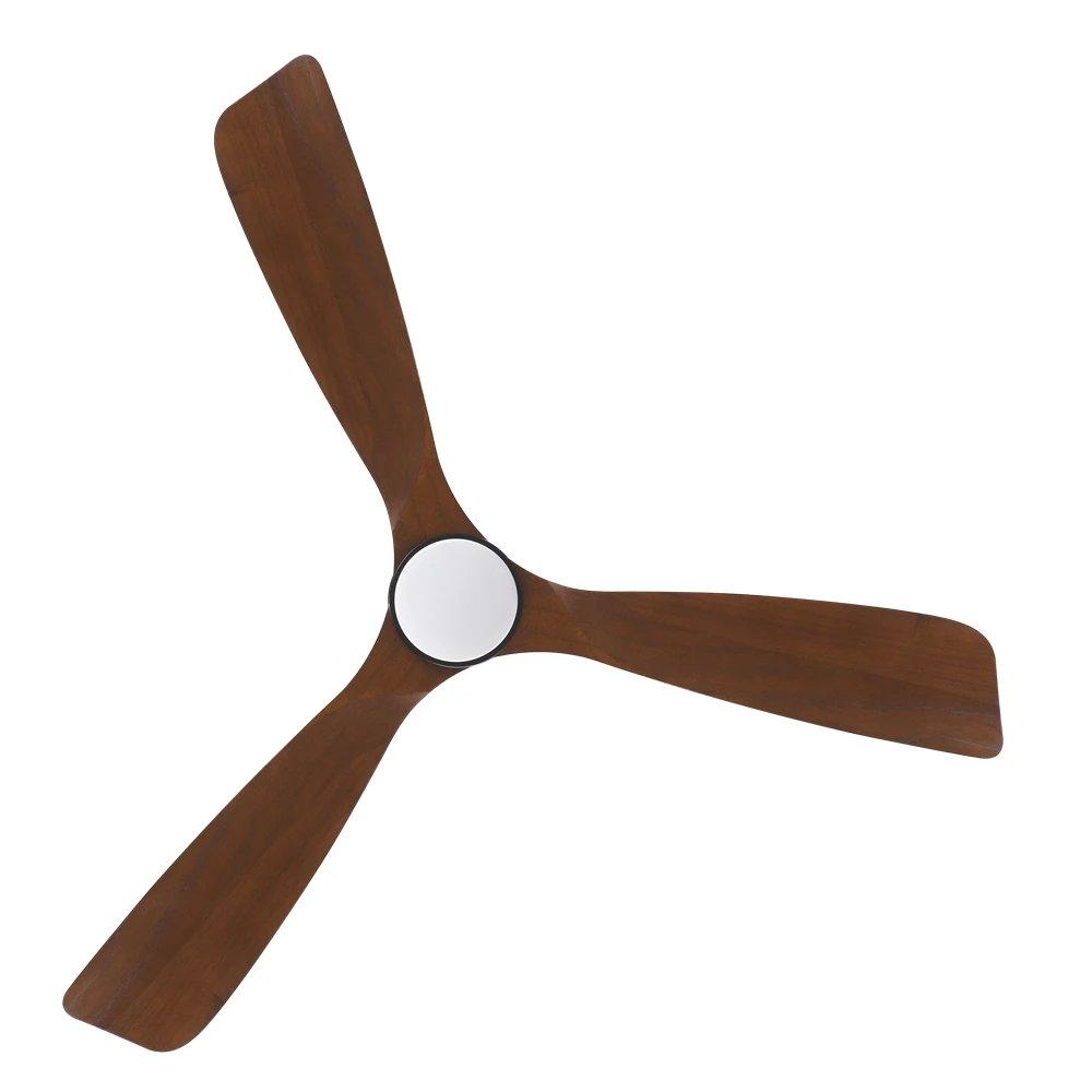 Modern 52 Inch DC Motor Ceiling Fan with Wooden Blades and LED Light Iron Body Outdoor Remote Control for Villa Application