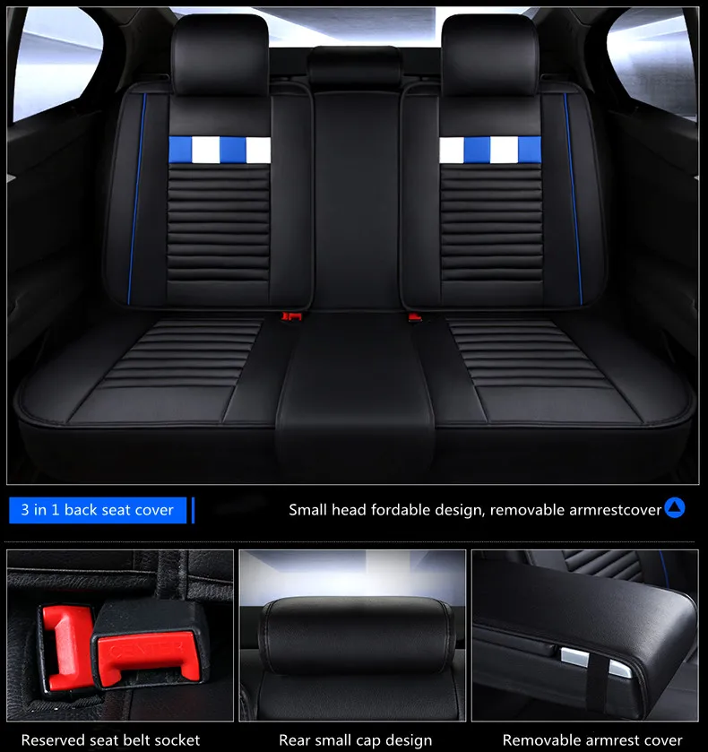 QCI148 Whole Set High Quality Customized All Seasons 5D Leather Raw Materials Waterproof Car Seat