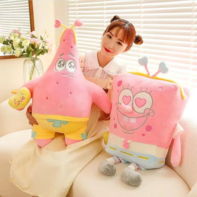 Factory Custom Cute Cartoon Plush Doll Sponge Baby And Patrick Star Plush Toy Dolls For Girl And Boy