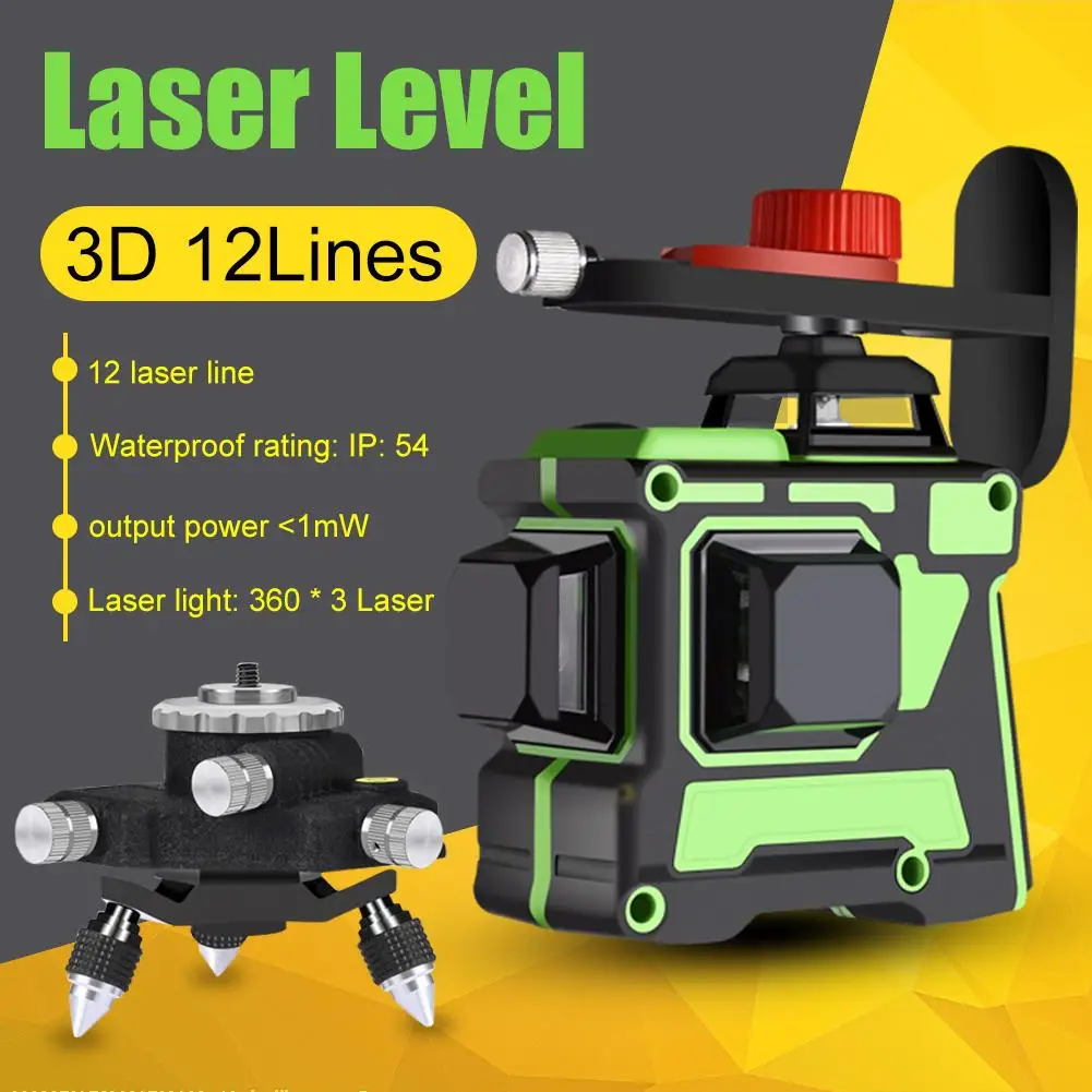 Best multi beam laser level 12 lines 3d self-leveling 360 degree green rotary