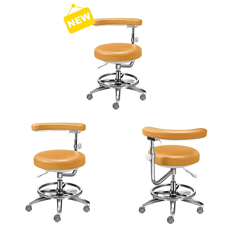 Foshan factory dental furniture stool saddel shape hospital nurse chair micro fiber green color dentist stool