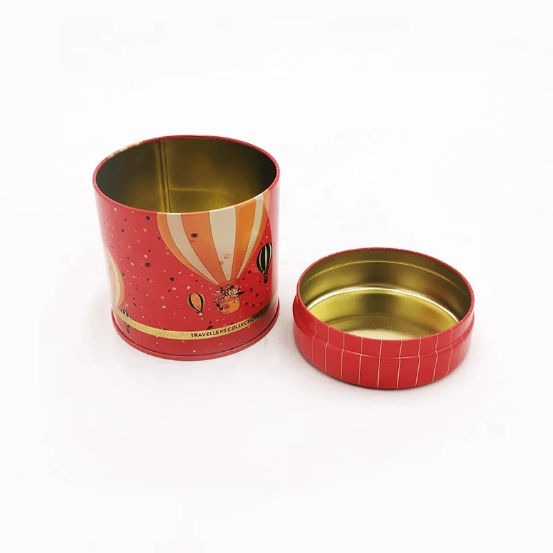 Wholesale round tea tin jar tea tin box packaging airtight metal tea tin container