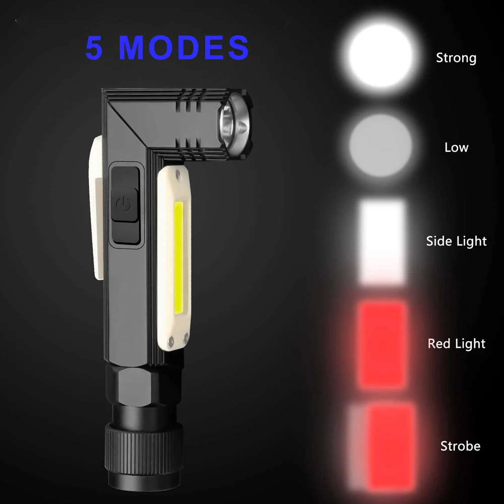 New small 5 Modes XPG+COB Work Light , USB Rechargeable LED flexible Magnetic Folding COB Work light for car repair