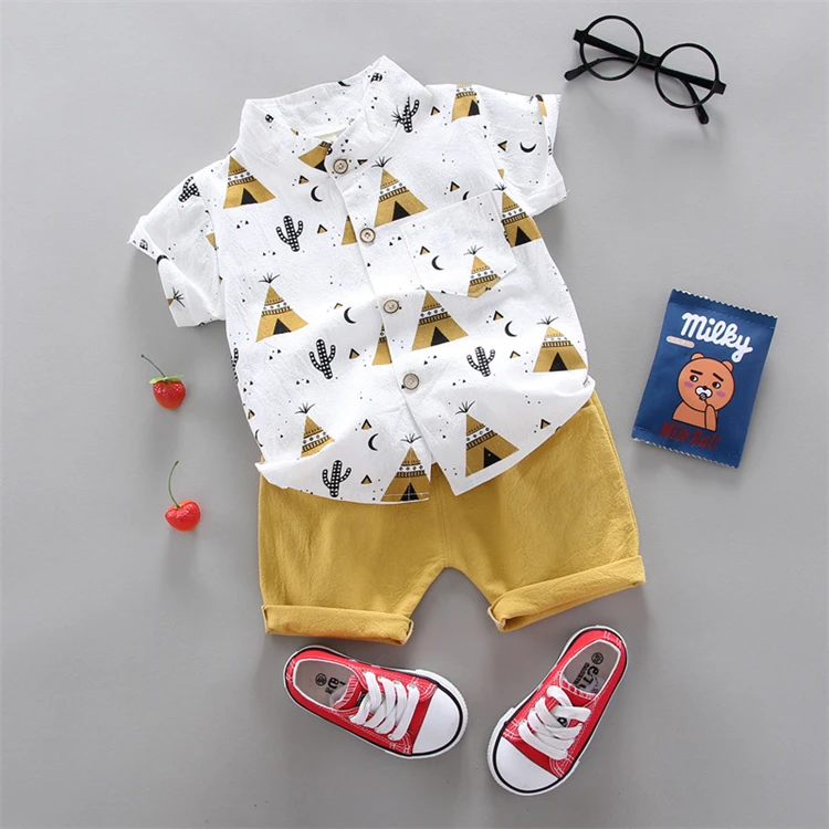 Multi style fashion sumer two piece kids boys clothing set baby boy 24 months infant baby boys clothing tops and shorts set