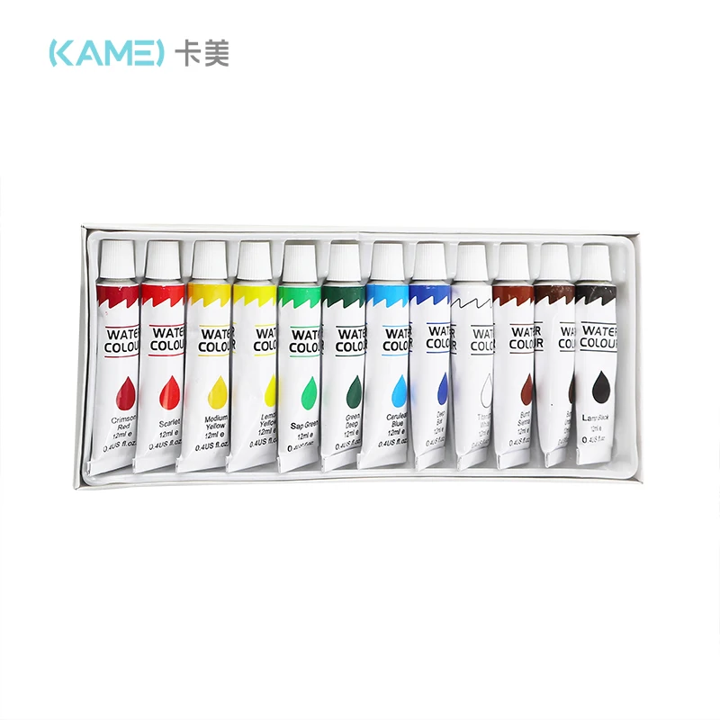 Promotional quality 12ml tubes water color paper painting watercolor set