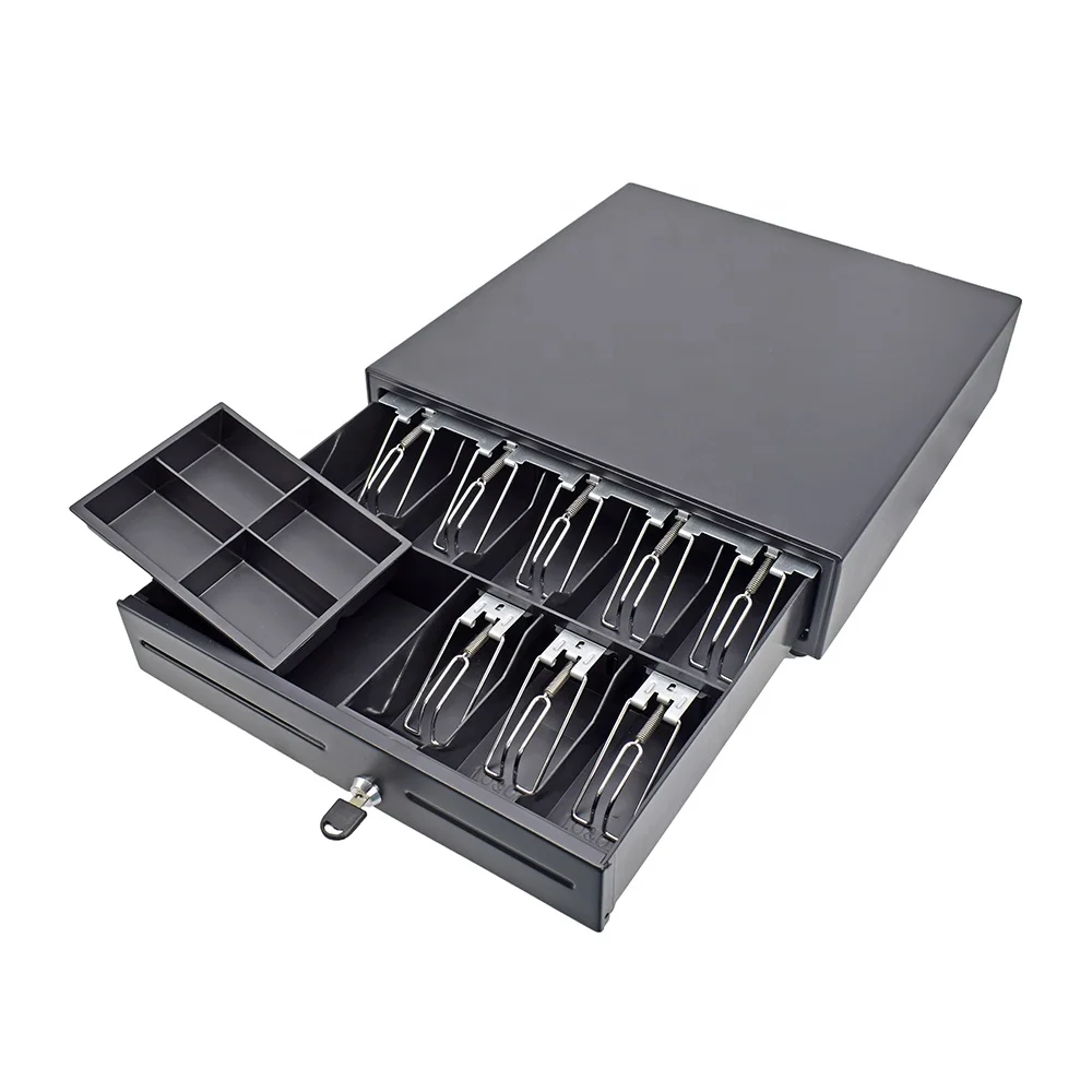 Safe Pos System 8 Bills 4 Coins Metal Cash Register Cash Drawer With Lock Box cash Rj11