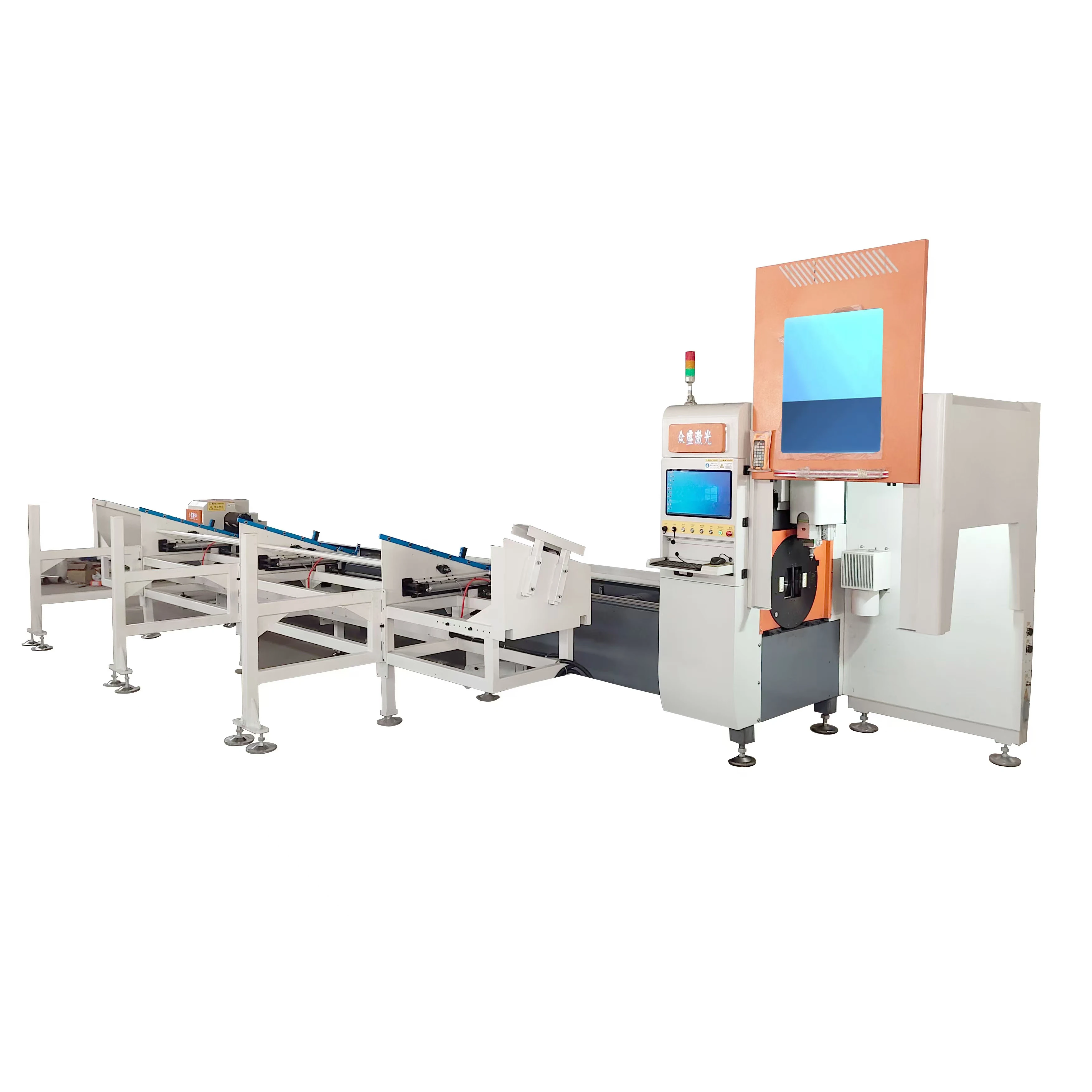 vertical three chucks profile and pipe laser cutting machine laser tube cutter with bevel cutting head