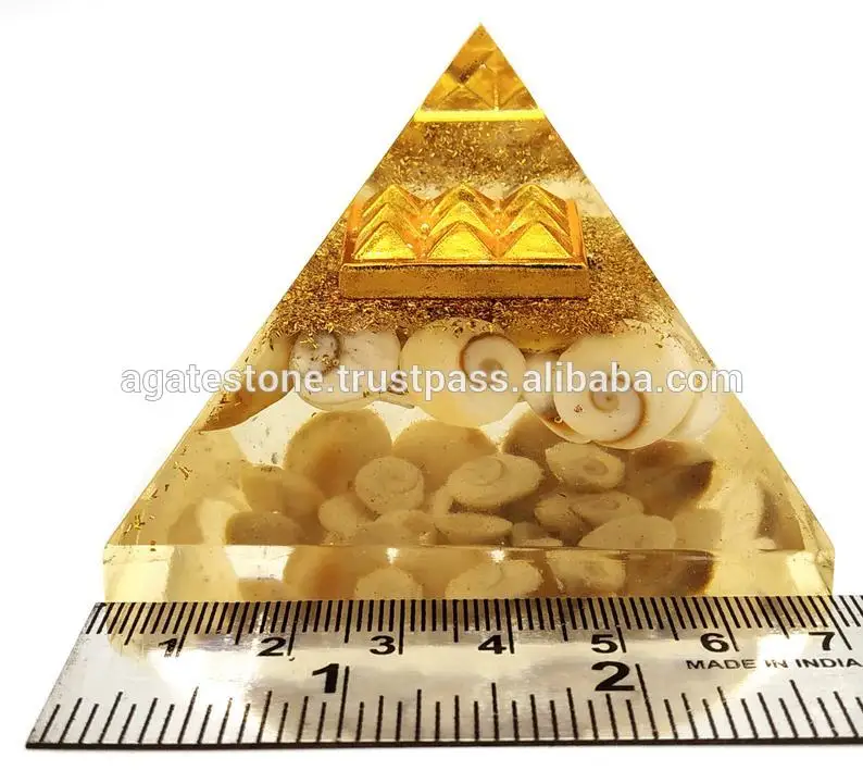 Bulk orgonite Pyramid with Gomti Chakra Beads Copper Vastu Plate for Sale
