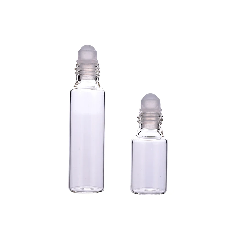 Factory newest 10 ml cylinder round shaped glass perfume bottle with roller ball sprayer