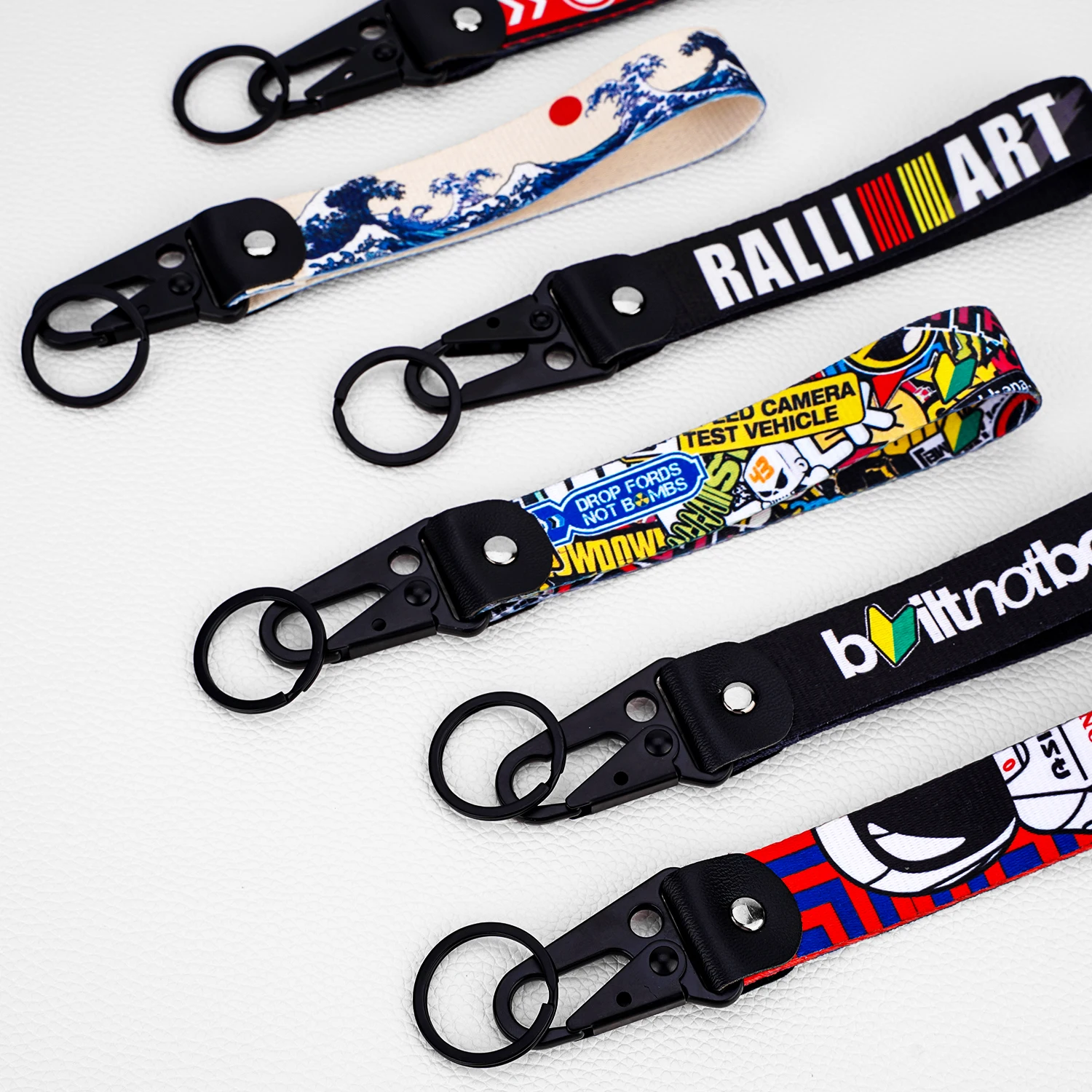 High Quality Customized Lanyard Keychain Embroidered Logo Carabiner Lanyard Key Chain Bulk Blank Keychain Nylon Lanyard