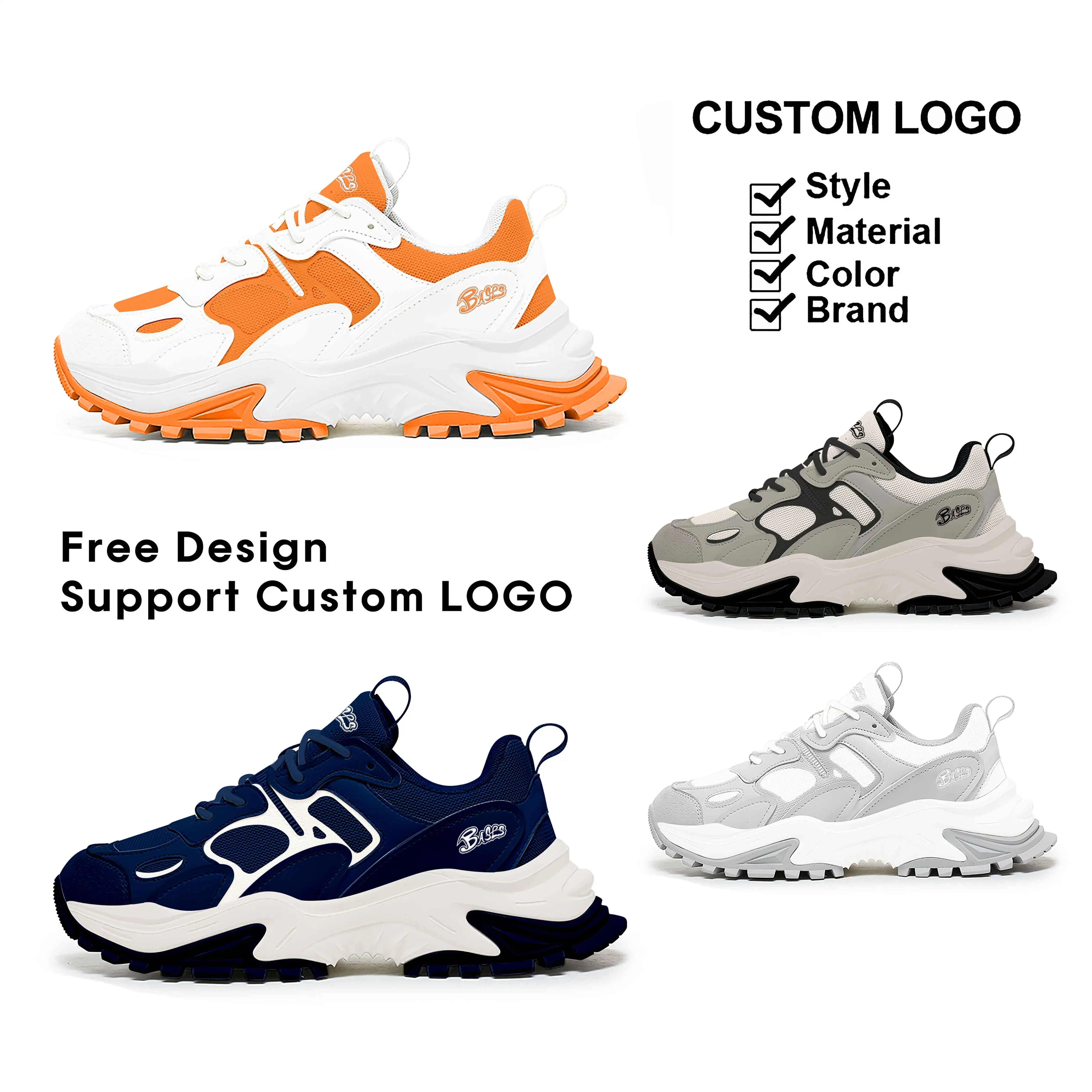 2024 Custom Sneakers Shoes New Style Logo Design High Quality Logo Brand Men Sport Running Shoes