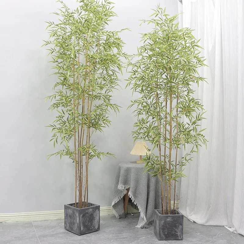 High quality artificial plants plastic bamboo tree family decoration bonsai outdoor indoor artificial bamboo Palm tree