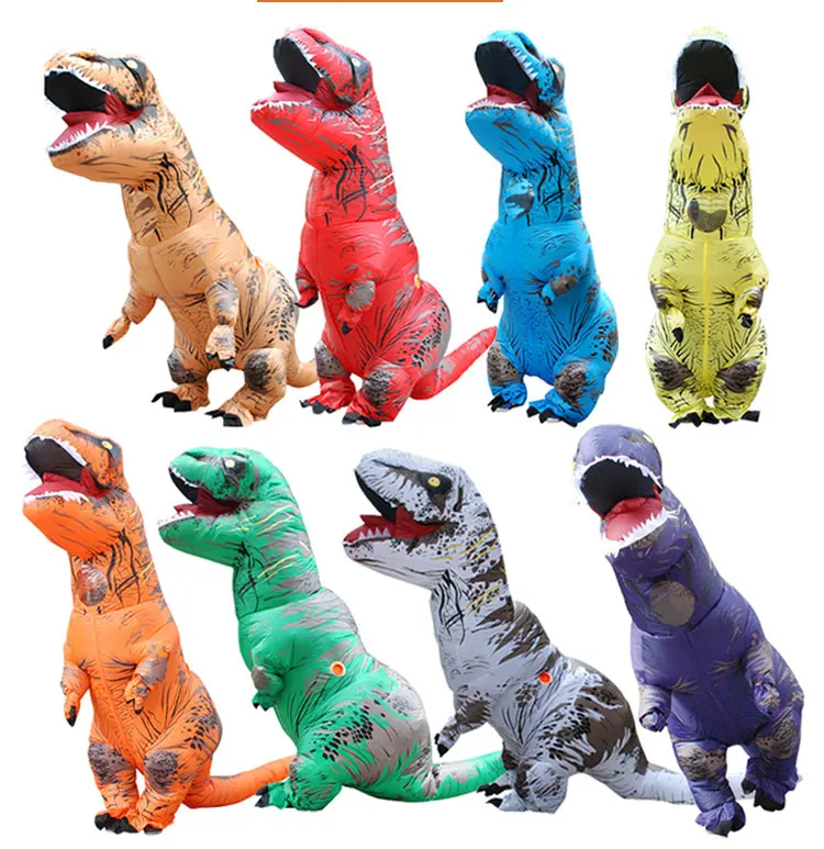 T Rex Inflatable Costume Halloween Animal Suits Anime Cosplay Dinosaur for Adult Men Women Kids Dino Cartoon Halloween Costume