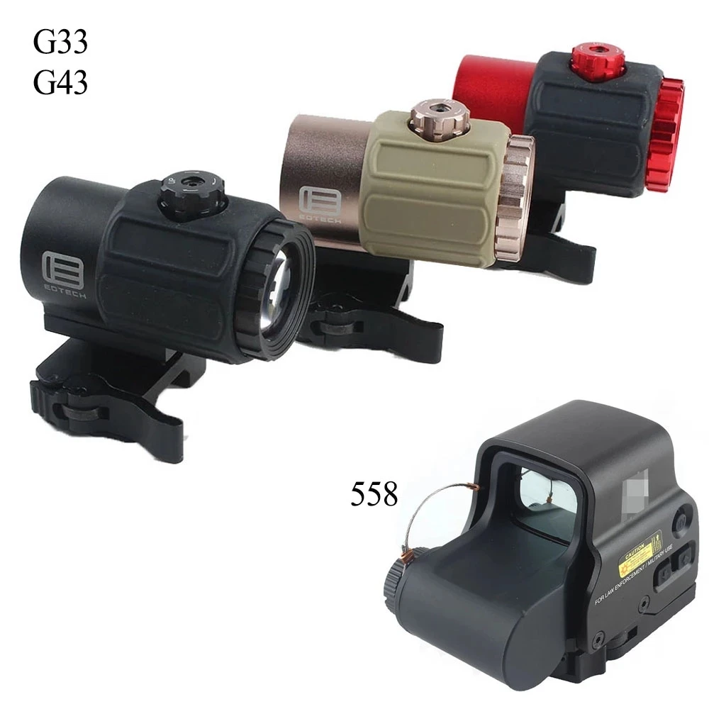 Hunting G33 G43 Sight Scope Airsoft scope 3X Magnifier With Switch to Side QD For 20mm Rail Mount Apply Red dot 552 553 556 558