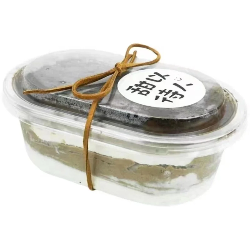 500ml Tiramisu Dessert Container Pastry Cake Packaging Box with Lid Transparent Oval PET Plastic Food Disposable Torta Cake