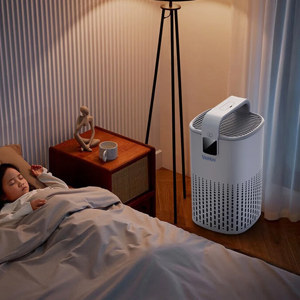 Vasprin Smart Desktop H13 Hepa Filter Digital Panel Air Quality Monitor and Display Portable Pet Air Purifier For Home