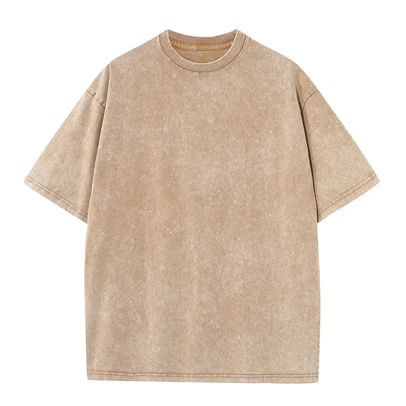 Streetwear Hip Hop Heavyweight 100% Cotton Loose Blank Acid Wash T Shirt Custom Men Vintage Oversized Tshirt