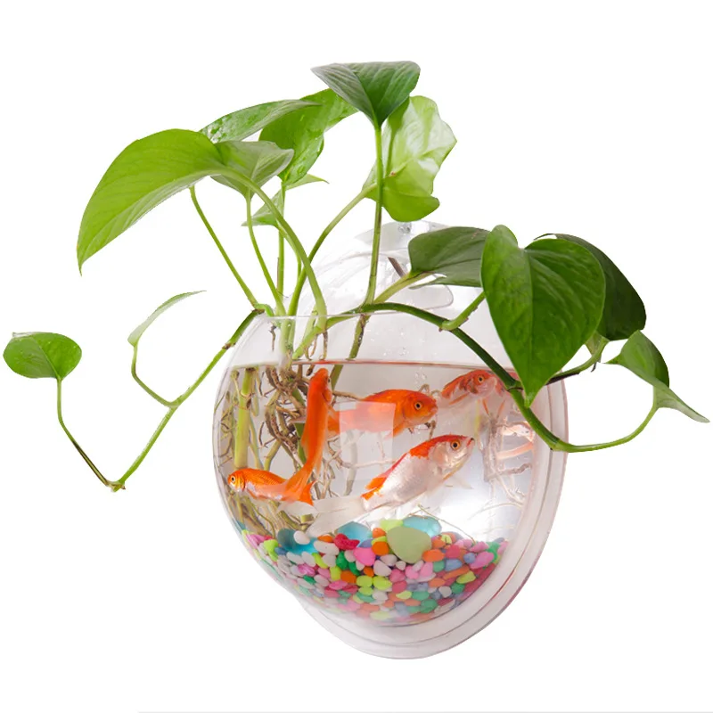 Hot Sell Wall Mounted Round Acrylic Tank Acrylic Round Wall Mounted Hanging Fish Bowl