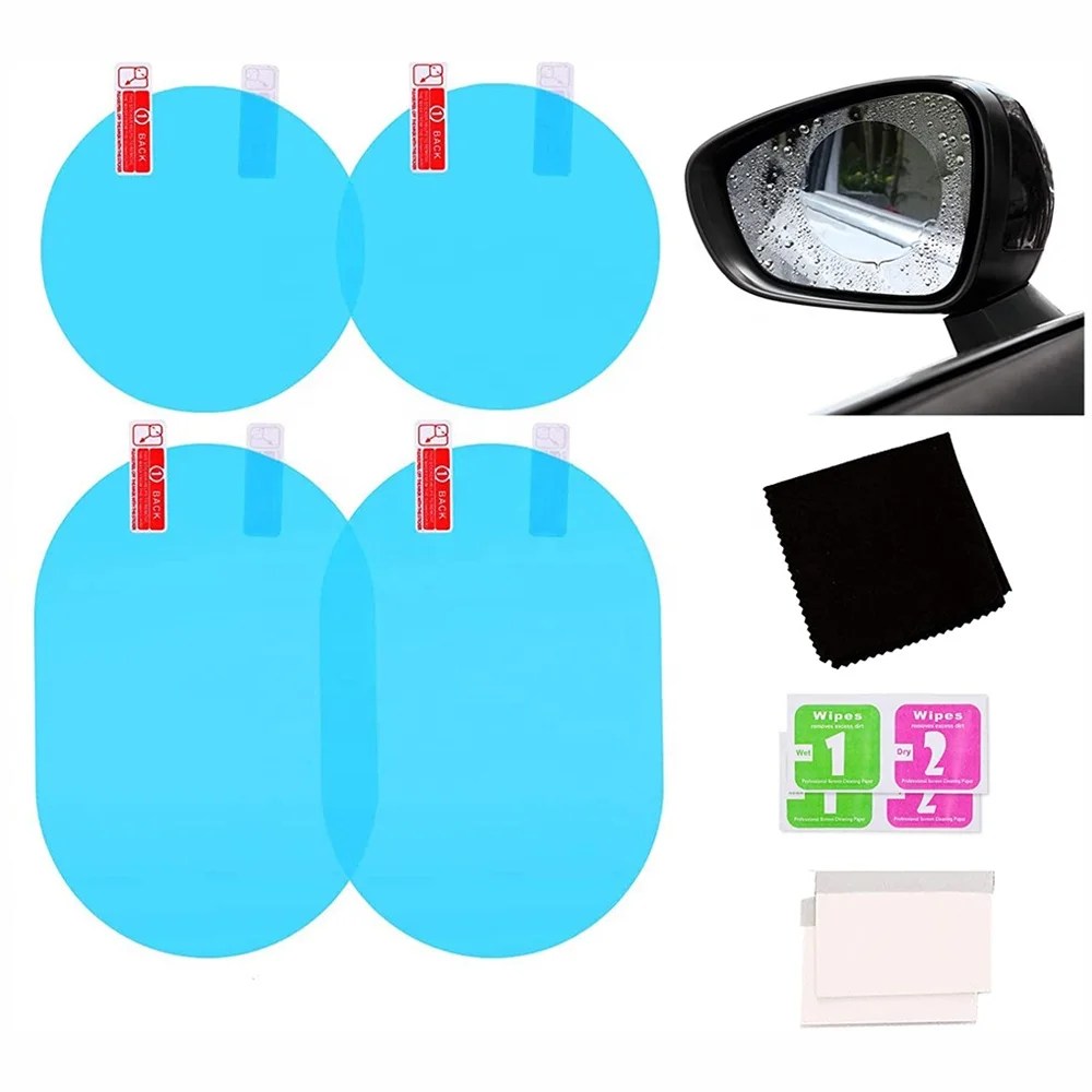 2 pcs car stickers rainproof film for car rearview mirror anti fog car rear view mirror rain film clear sight in rainy days