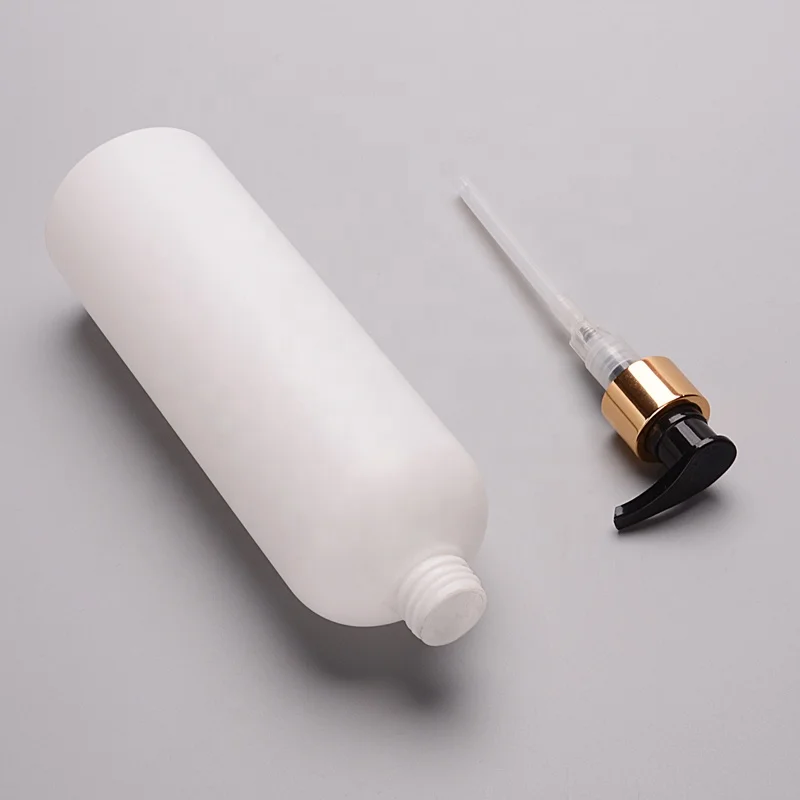 500ml HDPE Empty New Luxury 24mm Shampoo Bottle Shower Gel Round Bottle With Pump Dispenser
