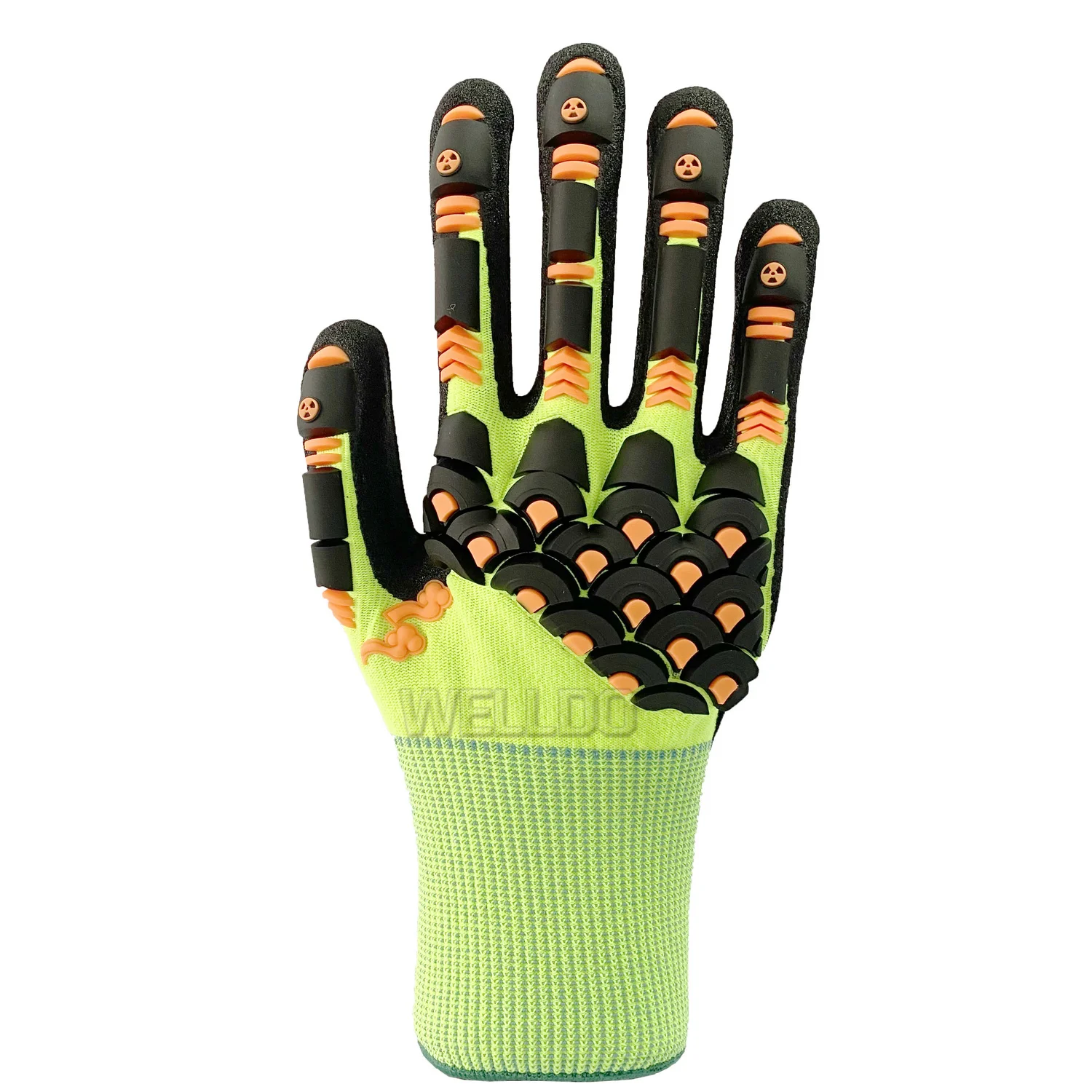 Impact Protection Work Gloves Hi-Viz Green Flexible and Breathable Glove